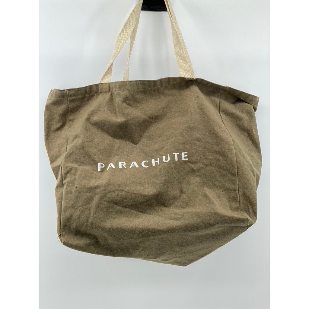 PARACHUTE Women’s Olive Green-Beige Comfy Large Canvas Tote Bag SZ OS