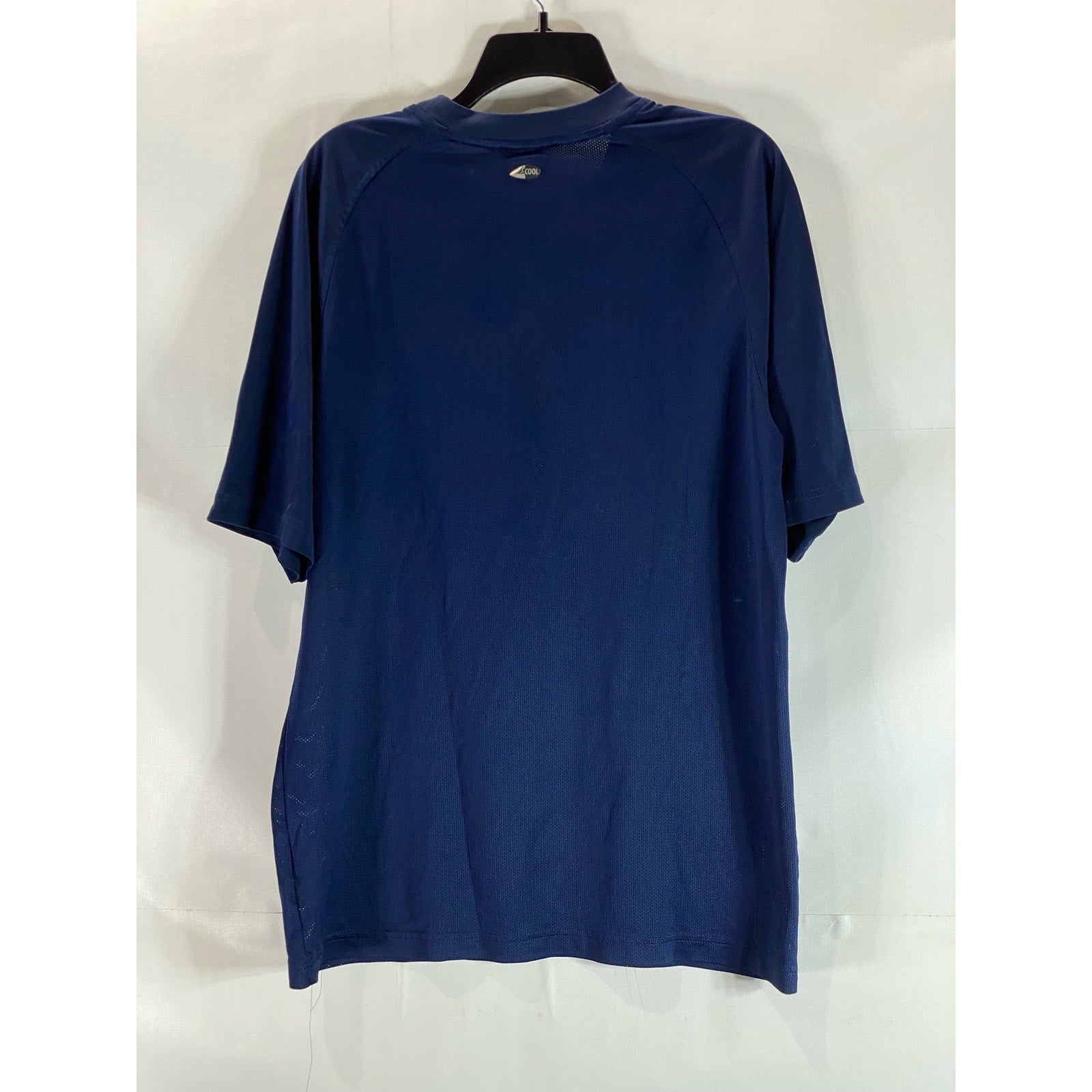 ADIDAS Men's Navy Vintage Crewneck Mesh Basketball Short Sleeve T-Shirt SZ M