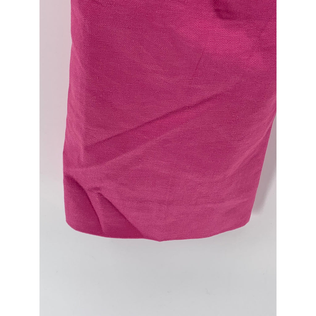J.CREW Women's Dark Pink Solid Straight-Leg Linen-Blend Pant SZ 4