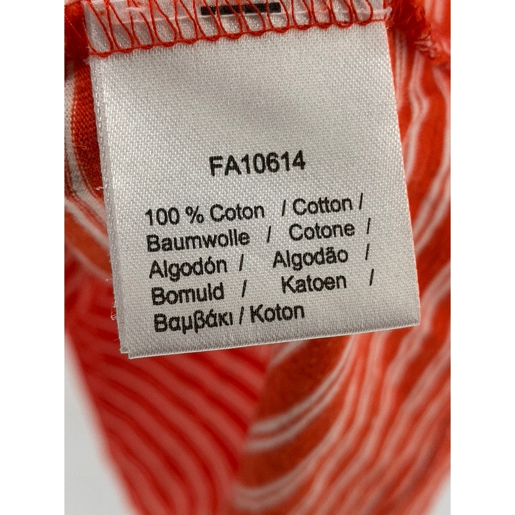 LACOSTE Men's Red-Orange Striped Regular Fit Short Sleeve Shirt SZ XXL