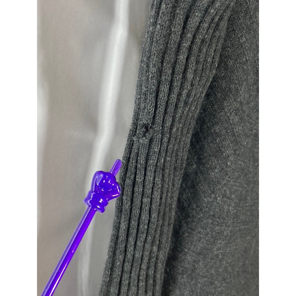 QI NEWYORK Women's Petite Dark Gray Drapey Open-Front Cashmere Cardigan SZ P/L