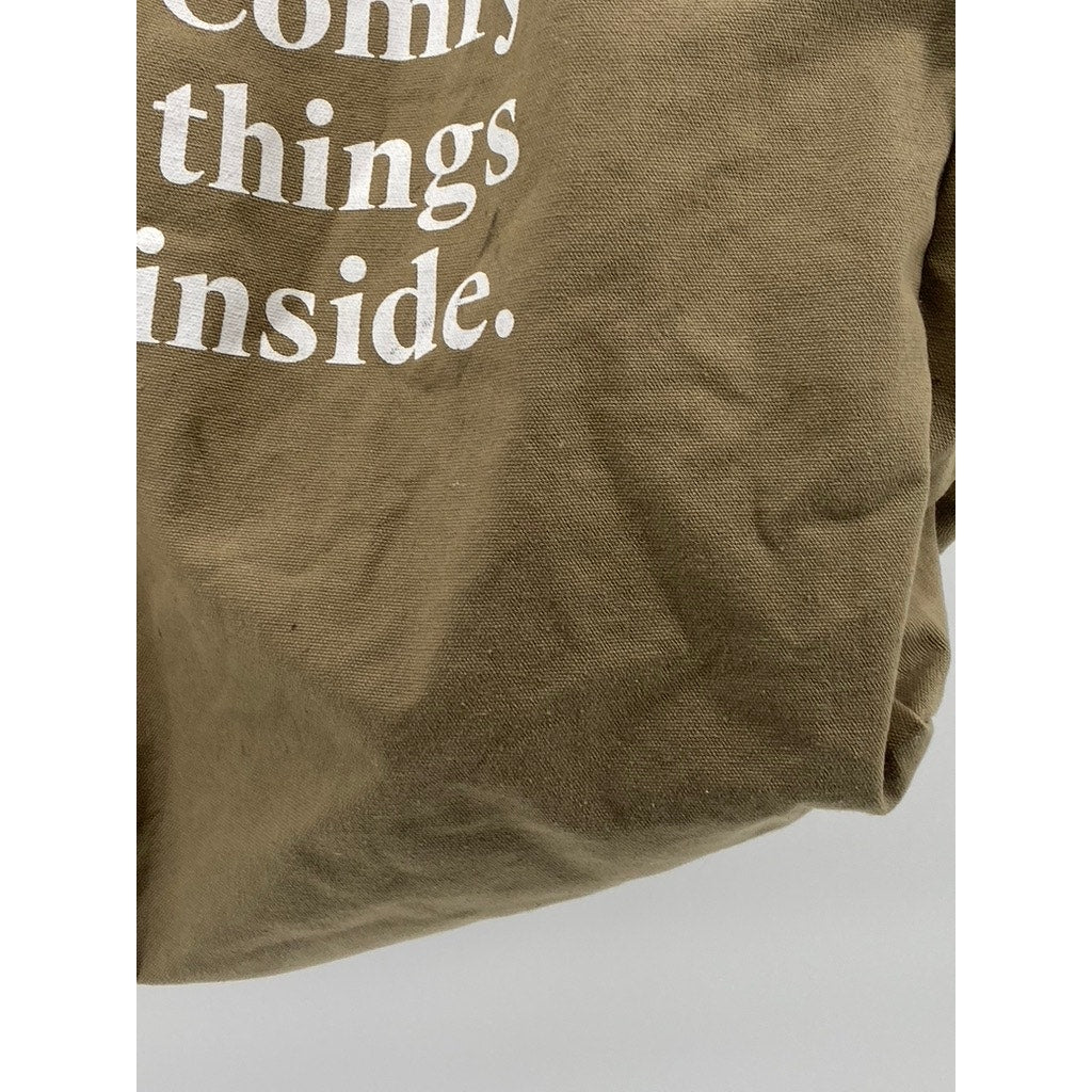 PARACHUTE Women’s Olive Green-Beige Comfy Large Canvas Tote Bag SZ OS