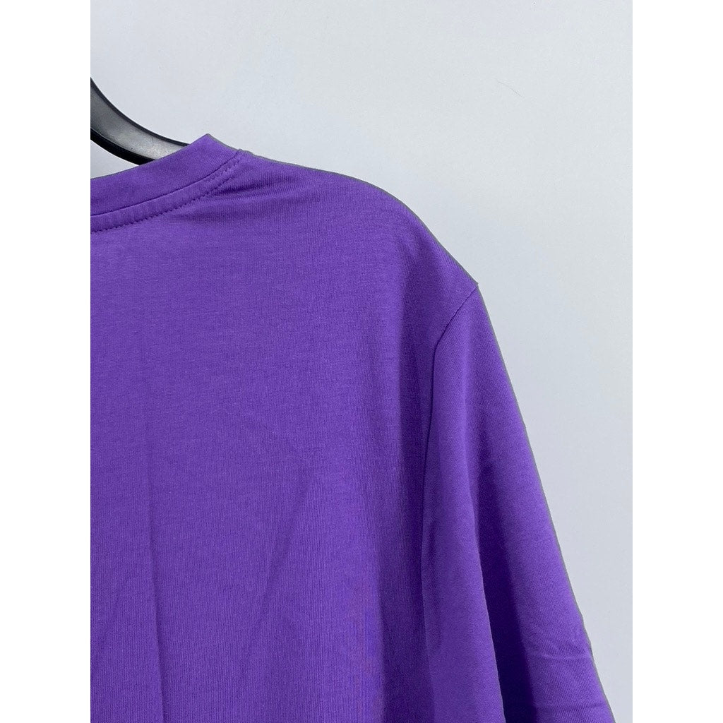 LANDS' END Women's Plus Purple V-Neck Short Sleeve Casual Top SZ 1X