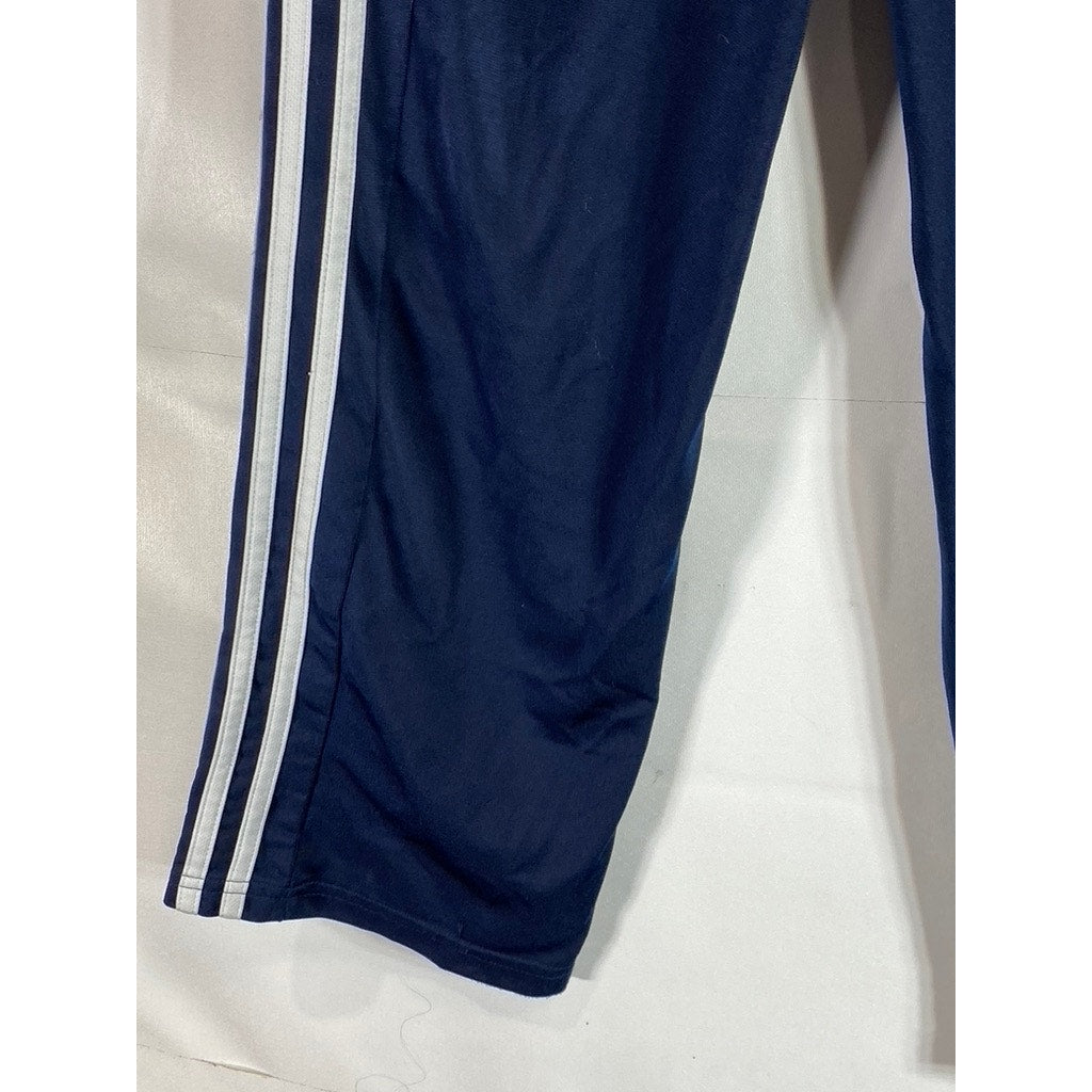 ADIDAS Men's Navy/White 3-Stripe Essential Elastic Waist Pull-On Track Pant SZ S