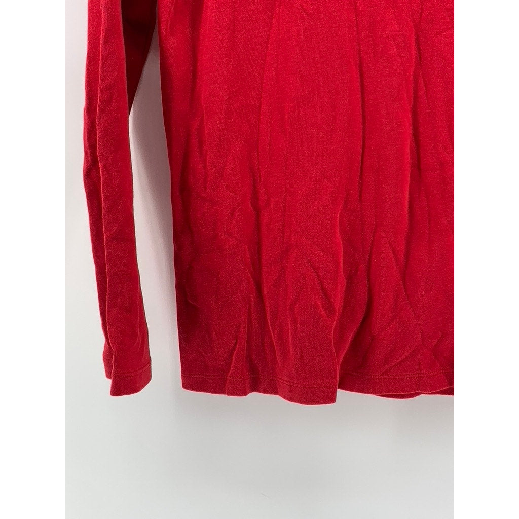 WHITE STAG Women's Red Turtleneck Long Sleeve Top SZ M
