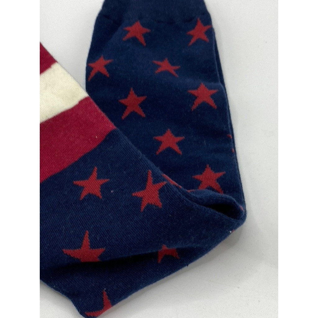 LOOK FOOTWEAR Women’s Red-Blue Striped-Star Over The Knee Socks SZ OS