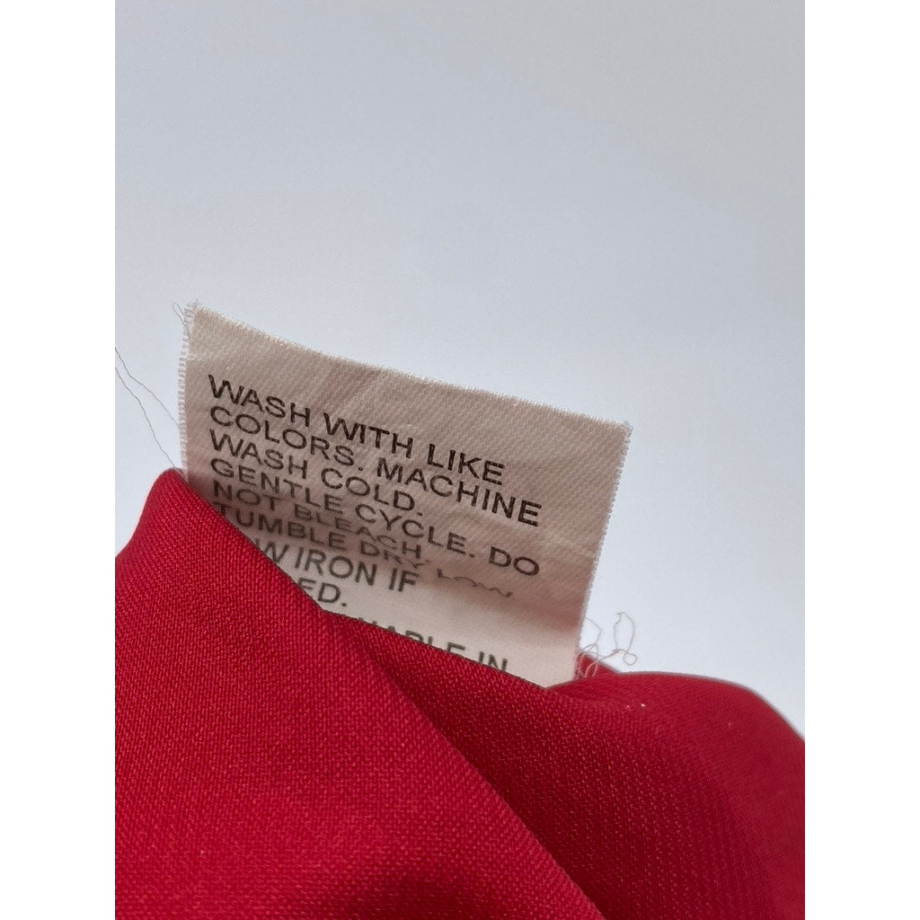 UNBRANDED Women's Red Satin V-Neck Spaghetti Strap Cropped Tank Top SZ M