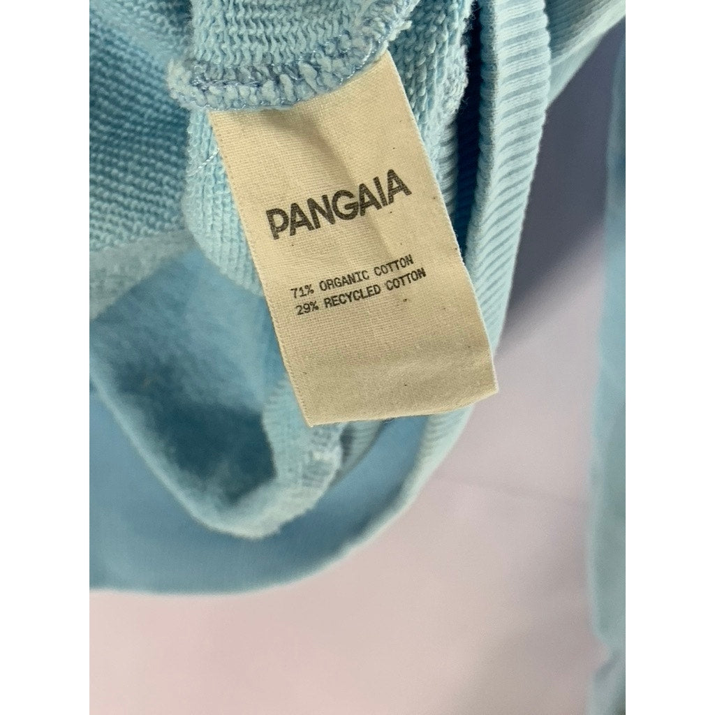 PANGAIA Women's Teal Zip-Up Hooded Organic Cotton Sweater SZ M