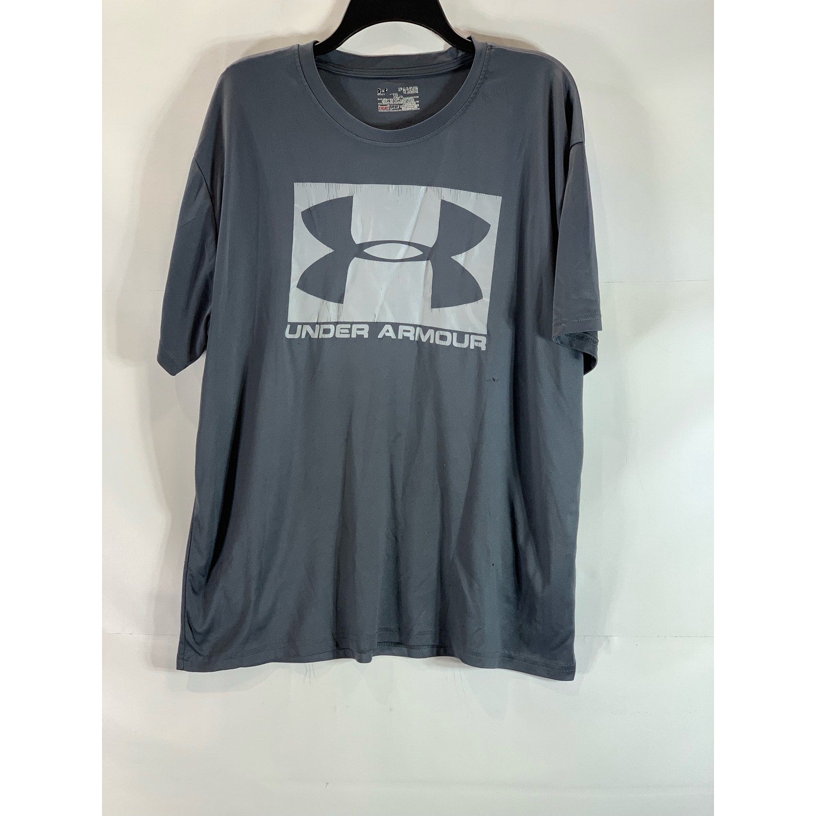 UNDER ARMOUR Men's Gray Crewneck Loose-Fit Short Sleeve Active T-Shirt SZ 2XL