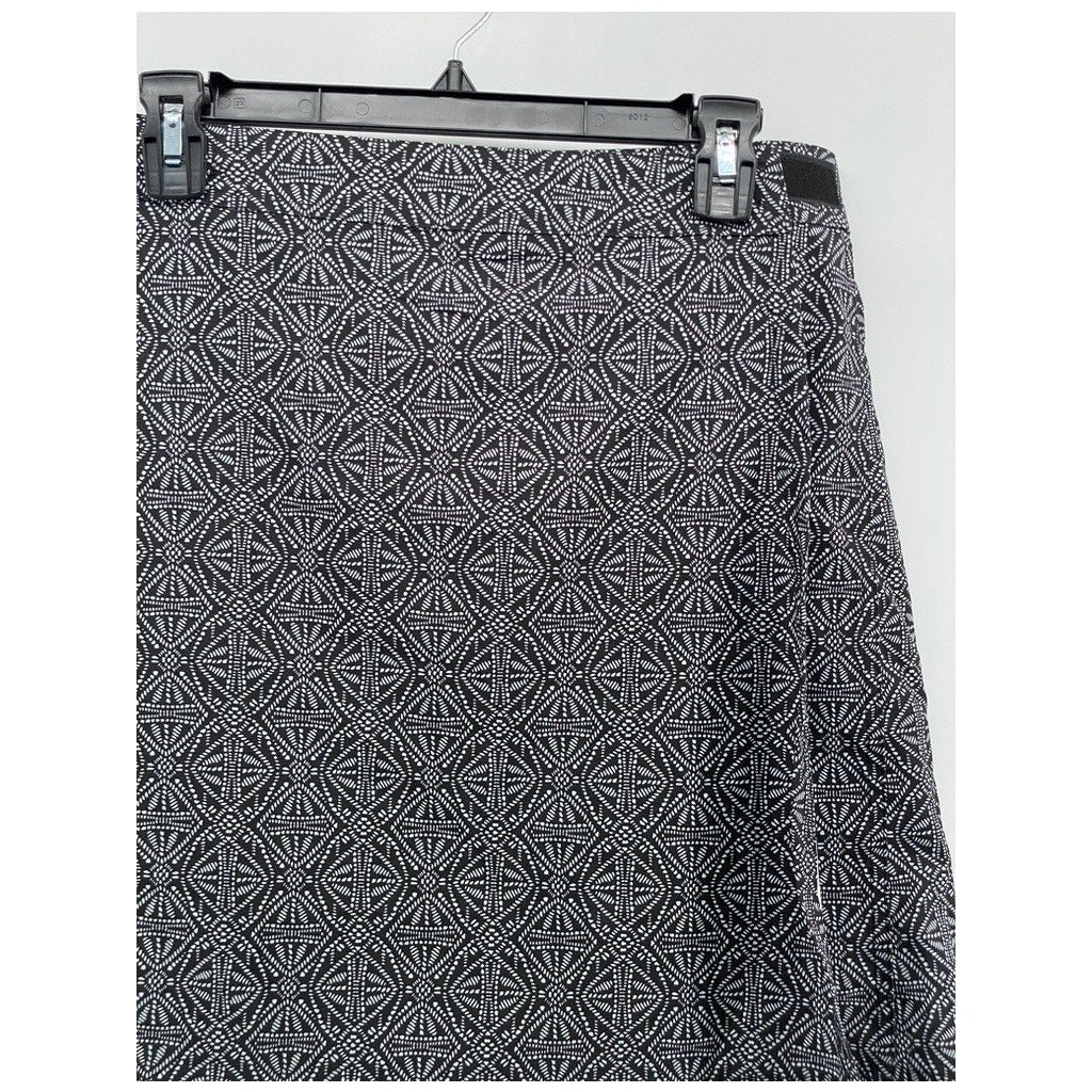 RIP SKIRT HAWAII Women's Black Pearl Batik Print A-Line Wrap Mini Skirt SZ M