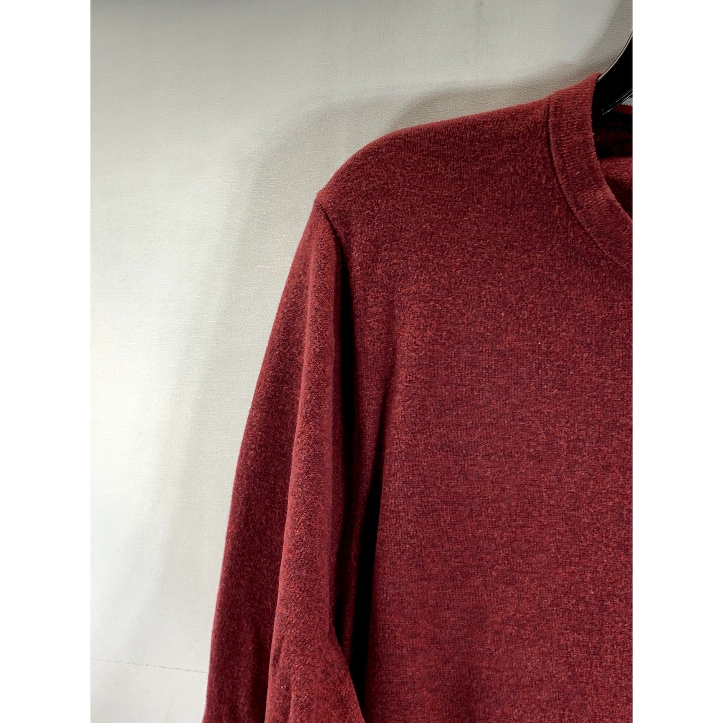 TOMMY HILFIGER Men's Burgundy Crewneck Premium Cotton Pullover Sweater SZ M