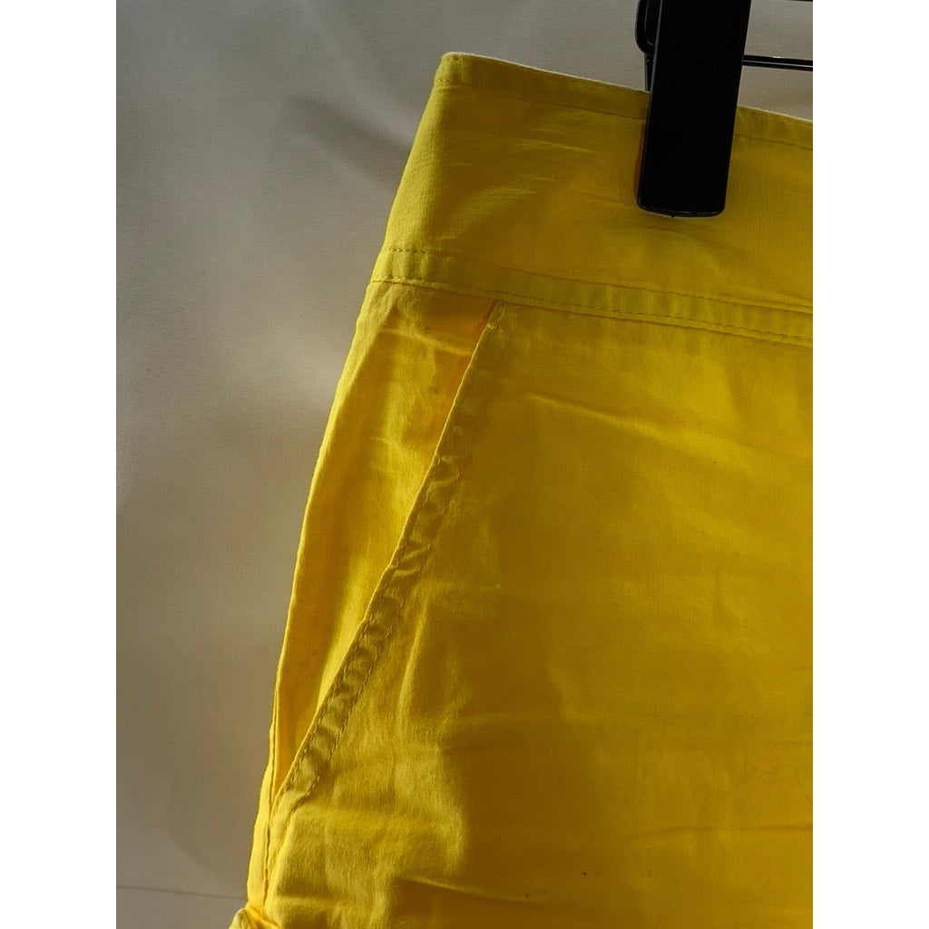 5|48 Women's Yellow Extended Button Casual Shorts SZ 0