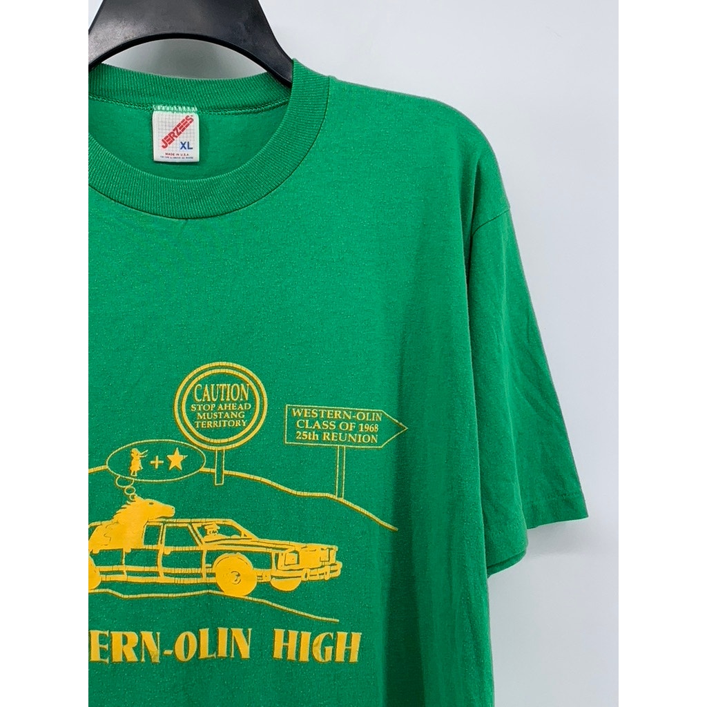 JERZEES Men's Green Vintage Crewneck Short Sleeve T-Shirt SZ XL