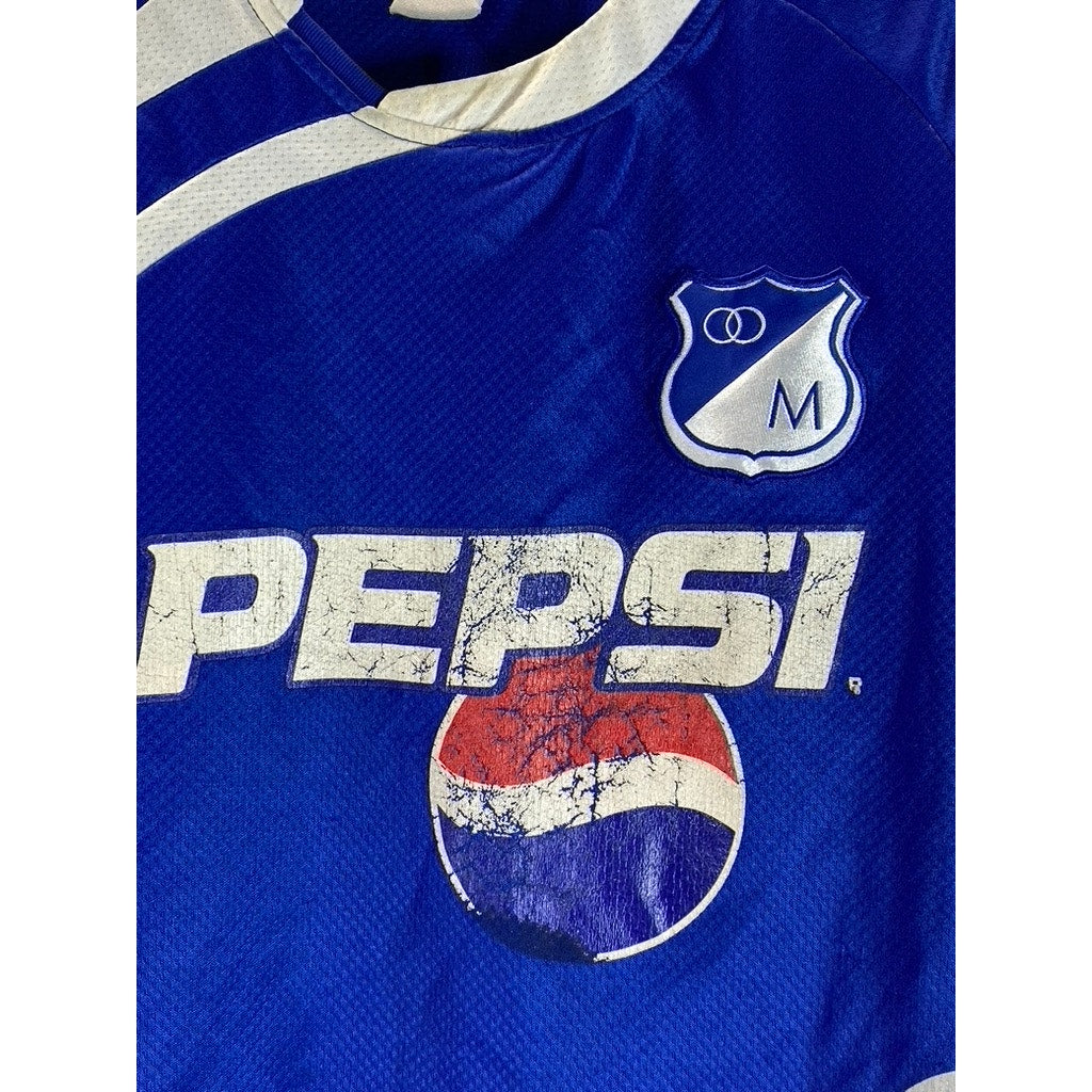 MILLONARIOS Vintage Blue/White FC Colombia 2009 Adidas Soccer Jersey SZ S