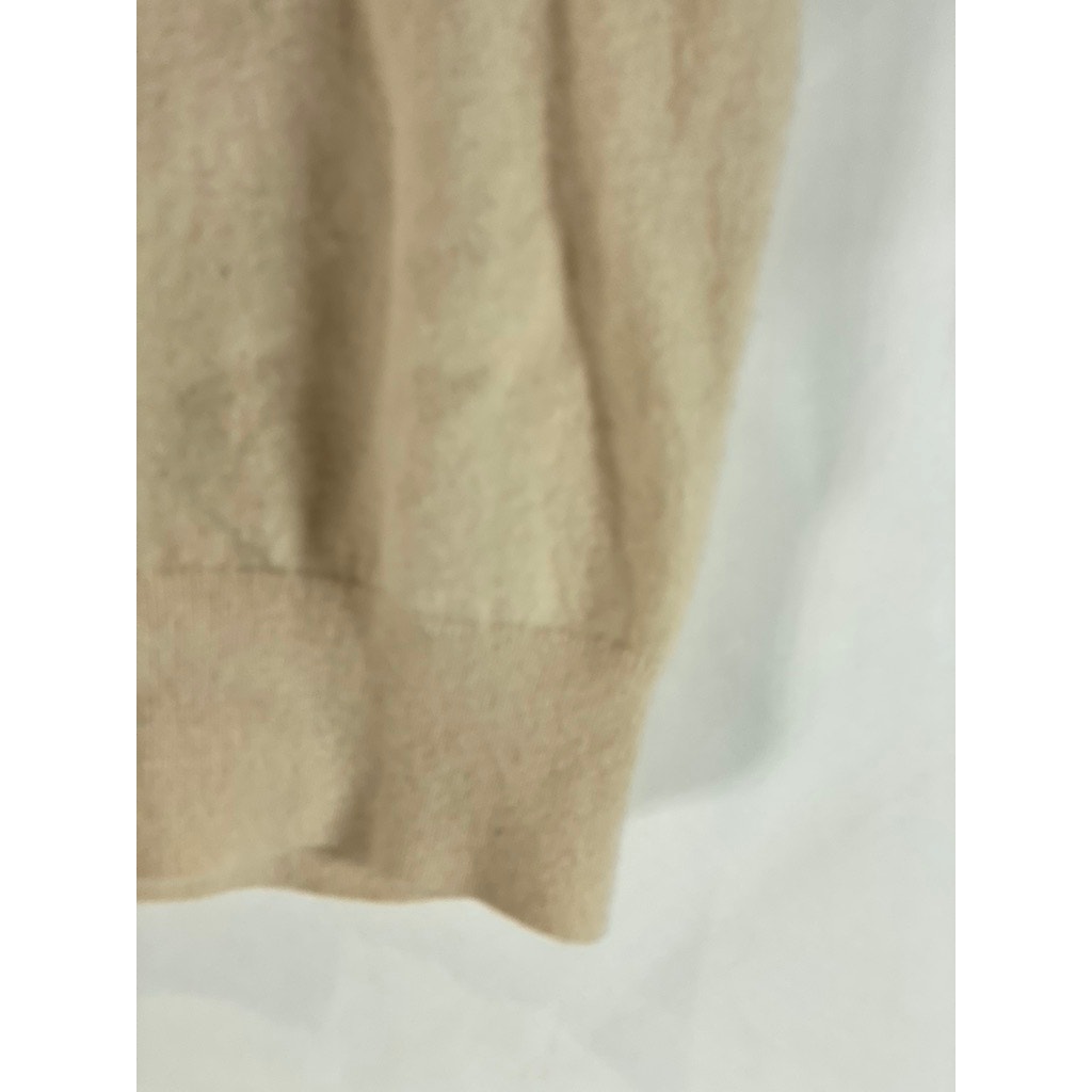 TSE Classic Women's Beige Solid Cashmere Crewneck Short Sleeve Sweater Top SZ S