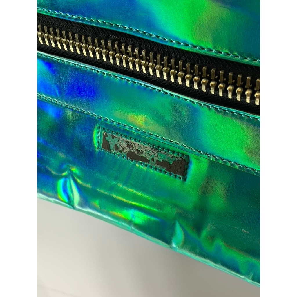 MILLY Women's Green Iridescent Flap Shoulder Bag
