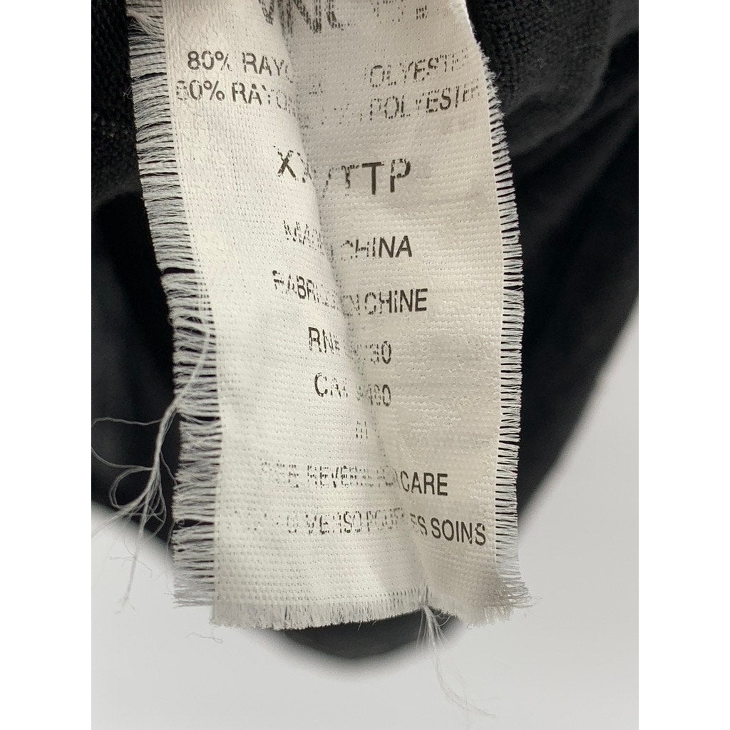 VINCE. Women's Black Windowpane V-Neck Top SZ 2XS