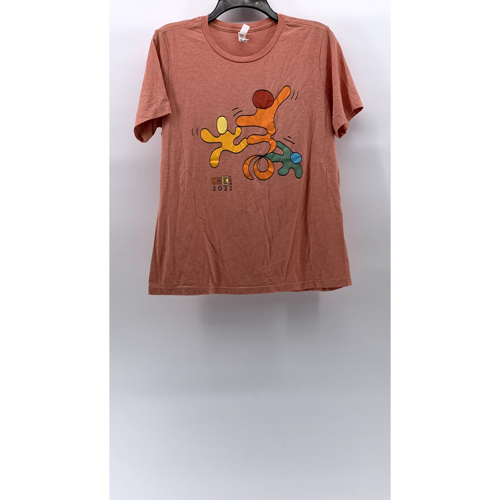 BELLA + CANVAS Unisex Adult Peach Crewneck Triblend Graphic T-Shirt SZ L