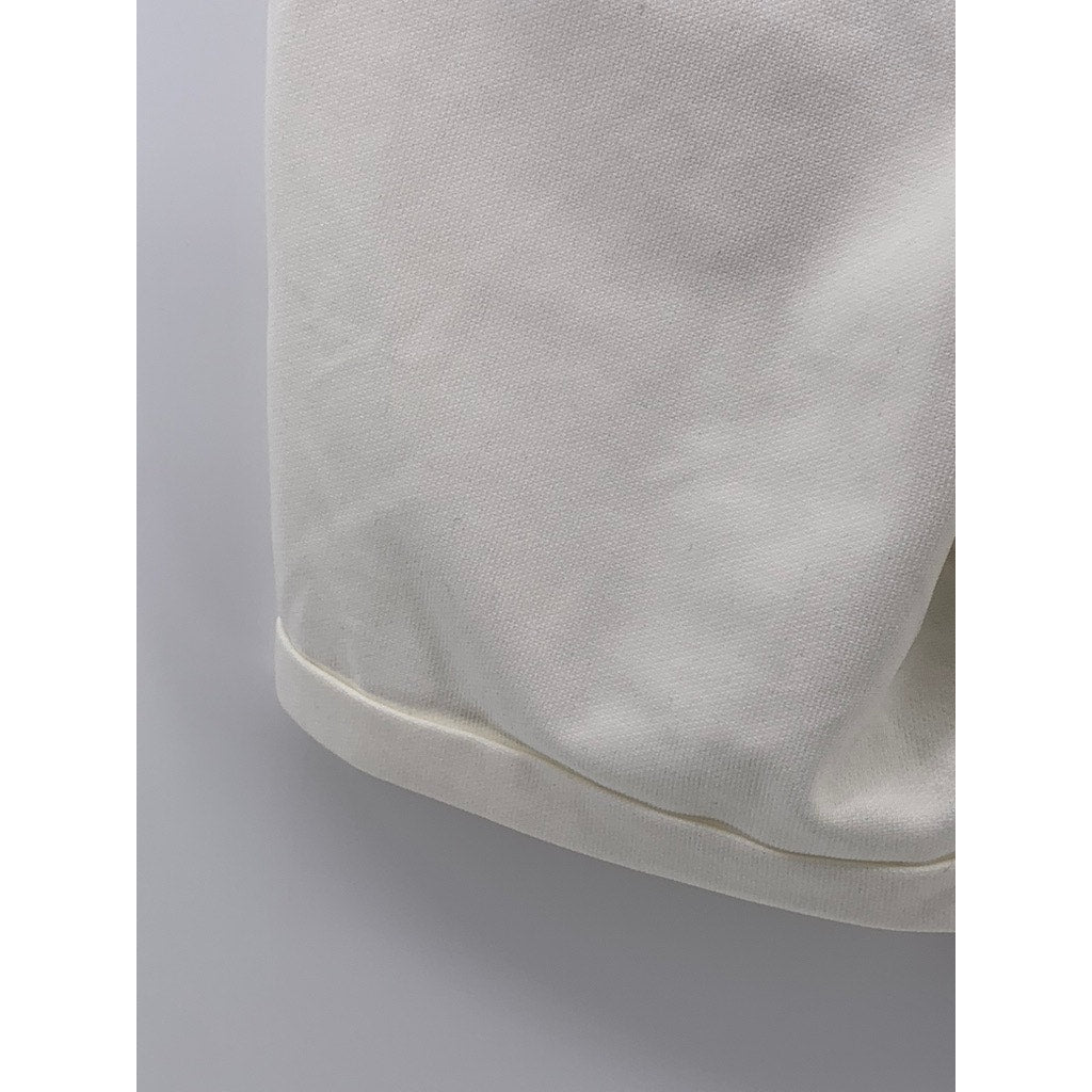 ZARA Men's White Cuffed Drawstring Shorts SZ M