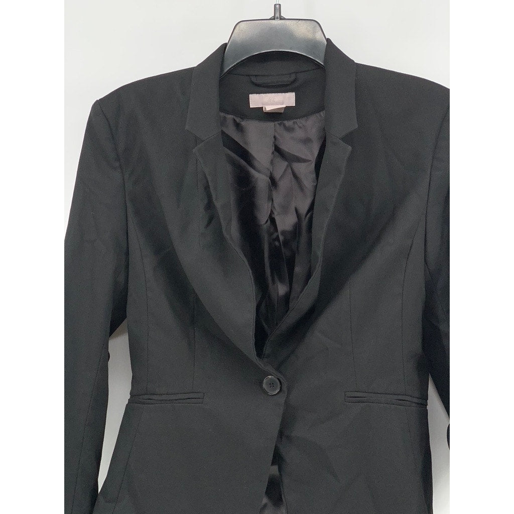 H&M Women's Black Single-Button Notch Collar Blazer SZ S