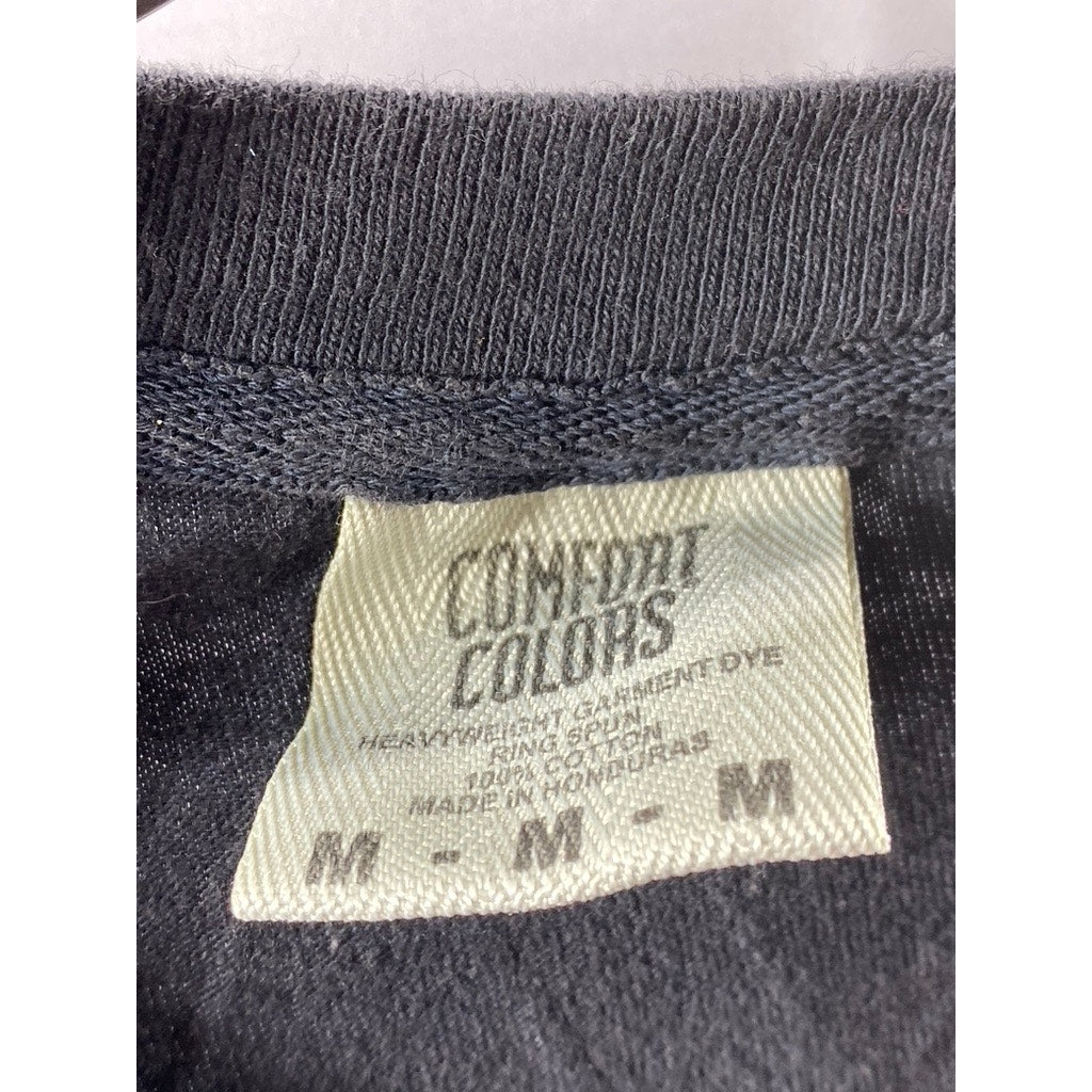 COMFORT COLORS Men's Black Beach Fossils Graphic Crewneck T-Shirt SZ M