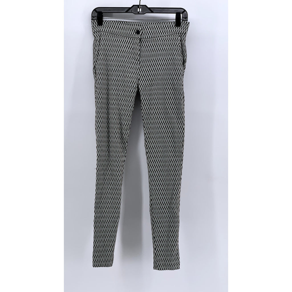 HAVE Women's Black-White Printed Skinny Leg Ankle Pants SZ S