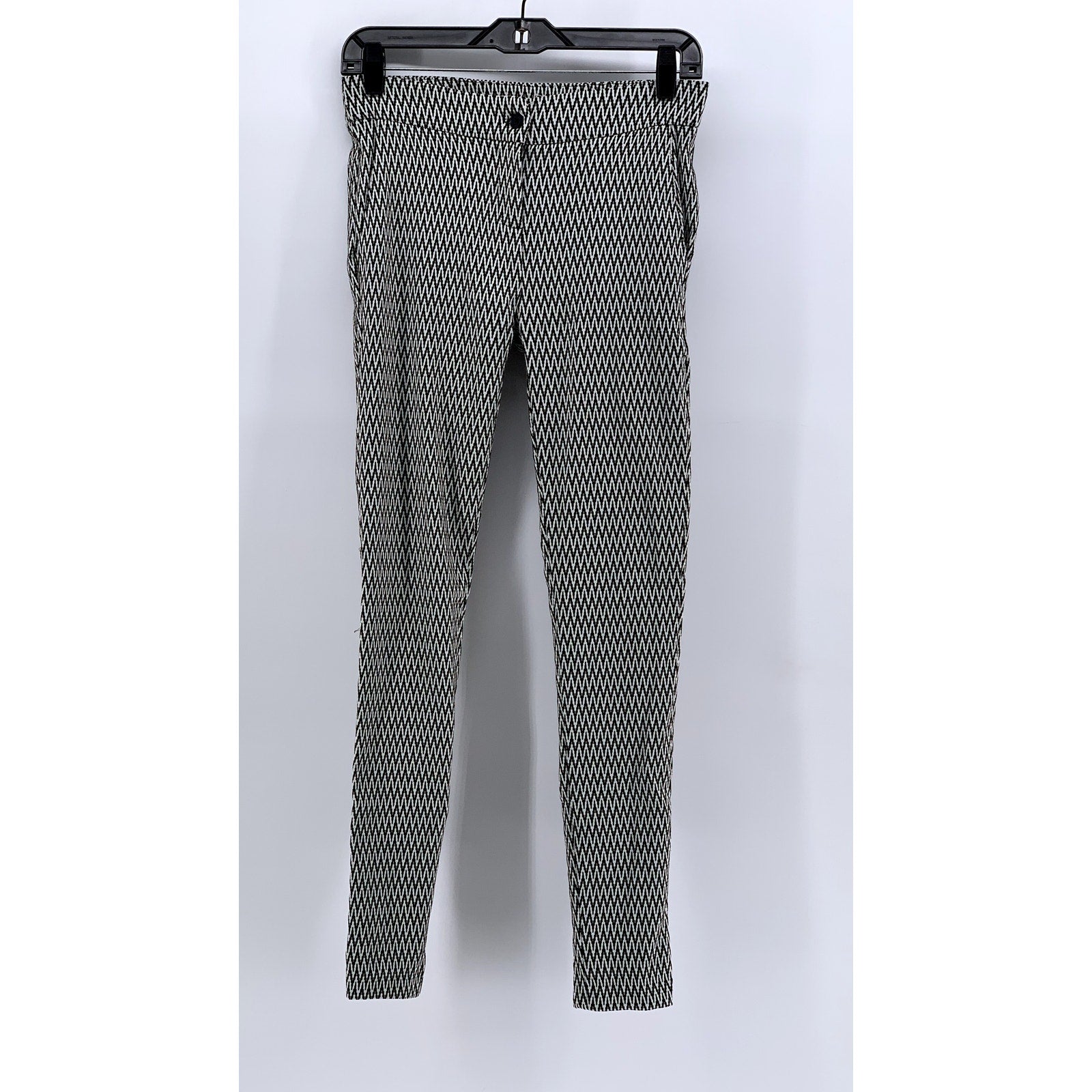 HAVE Women's Black-White Printed Skinny Leg Ankle Pants SZ S