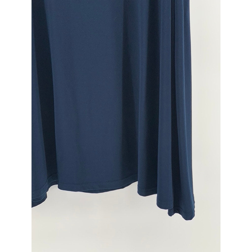 CHAPS Women's Navy Solid Pull-On Maxi Skirt SZ L