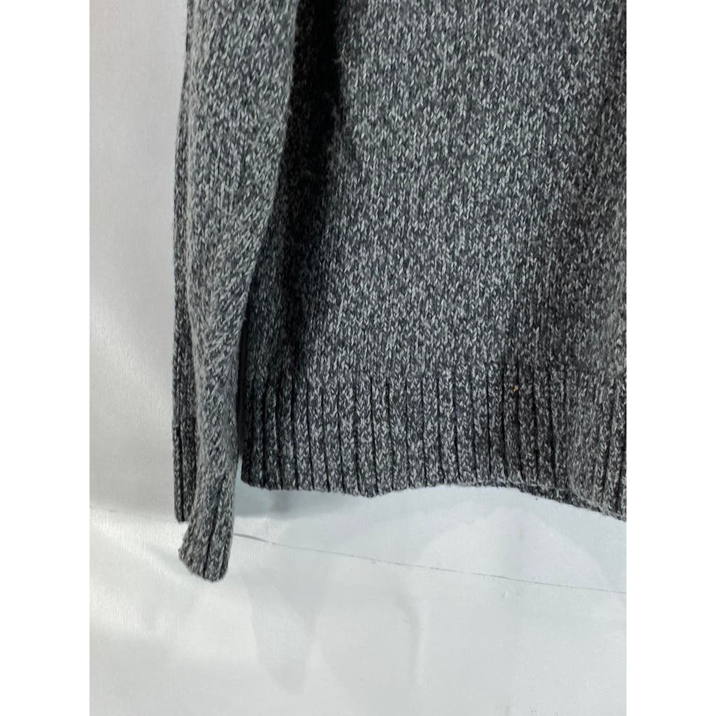 ABERCROMBIE & FITCH Men's Gray Heather Snowflake Print Crewneck Sweater SZ M