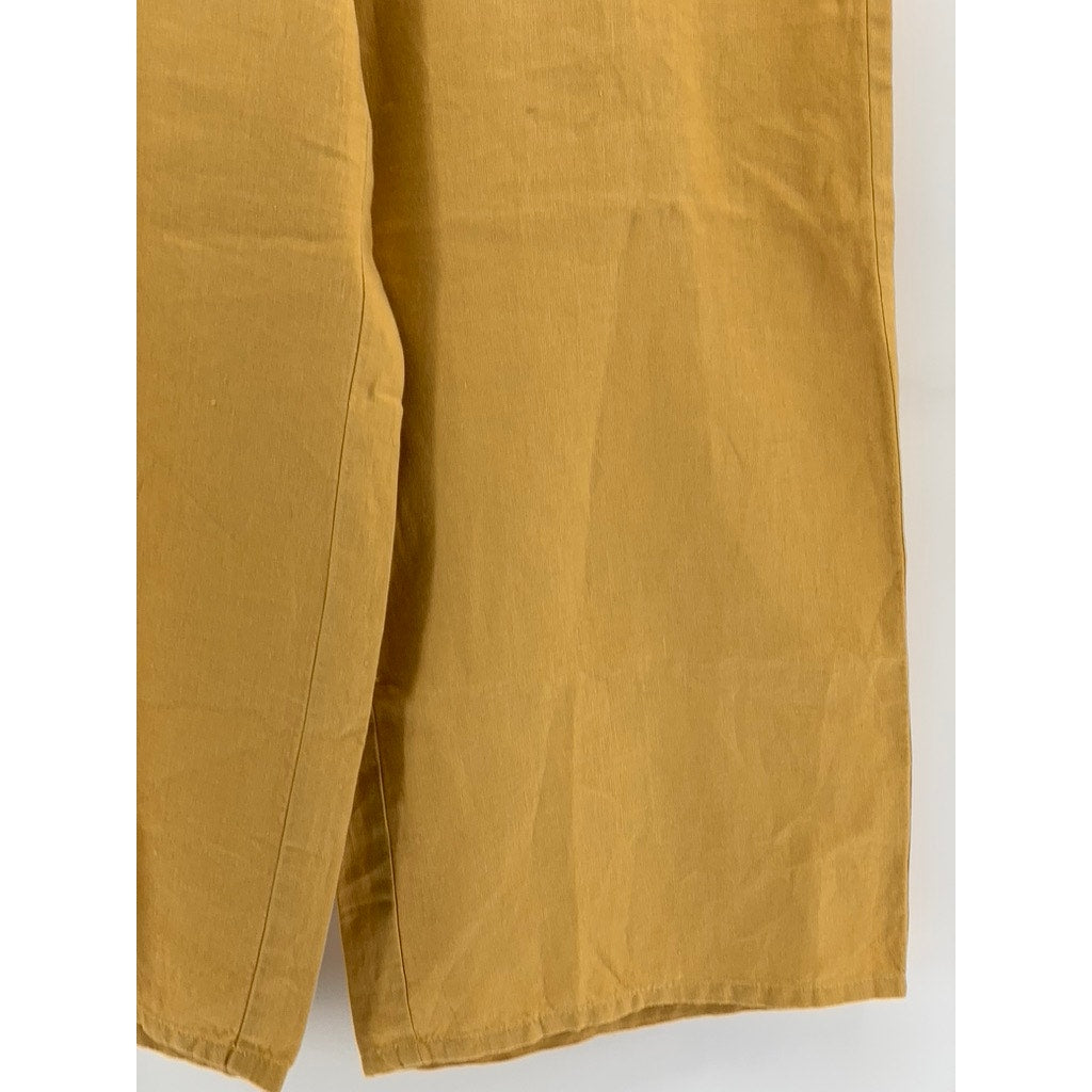 J. JILL Women's Tan Love Linen Wide-Leg Cropped Pants SZ M