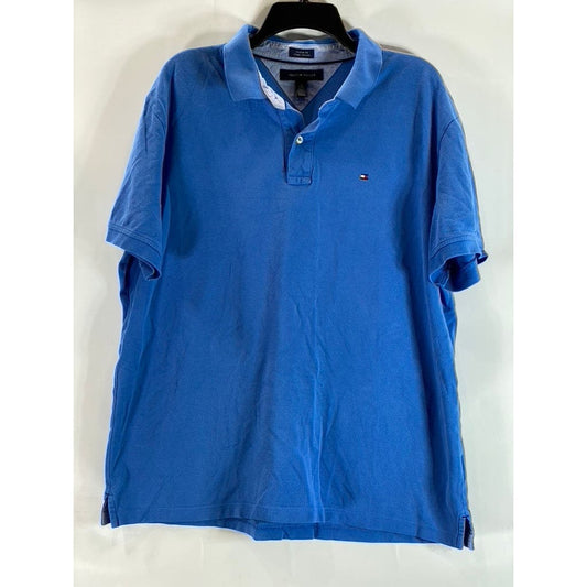 TOMMY HILFIGER Men's Federal Blue Custom-Fit Short Sleeve Polo Shirt SZ XL