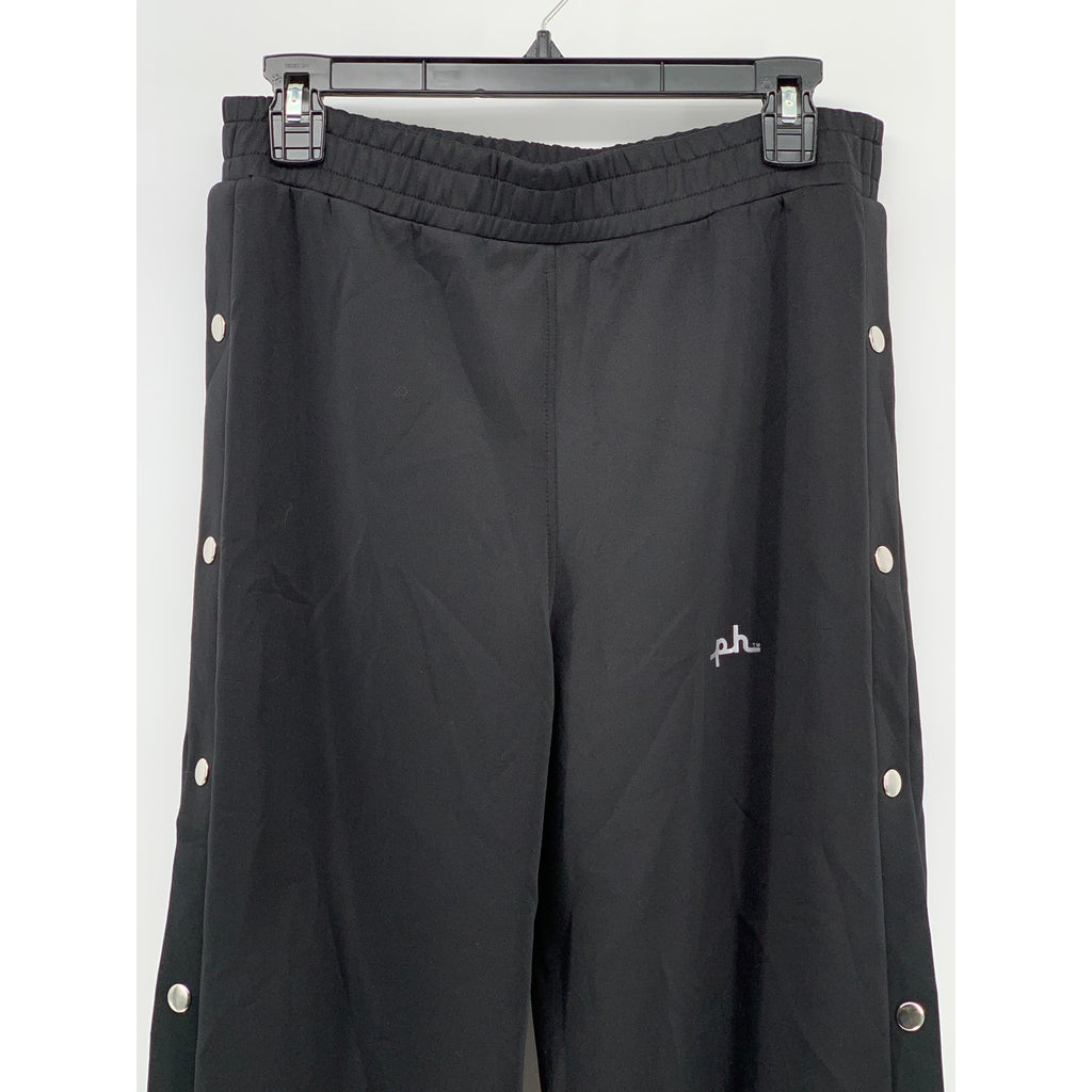 PH Women's Black-Multi Fearlessly Logo Snap-Button Pull-On Track Pants SZ M