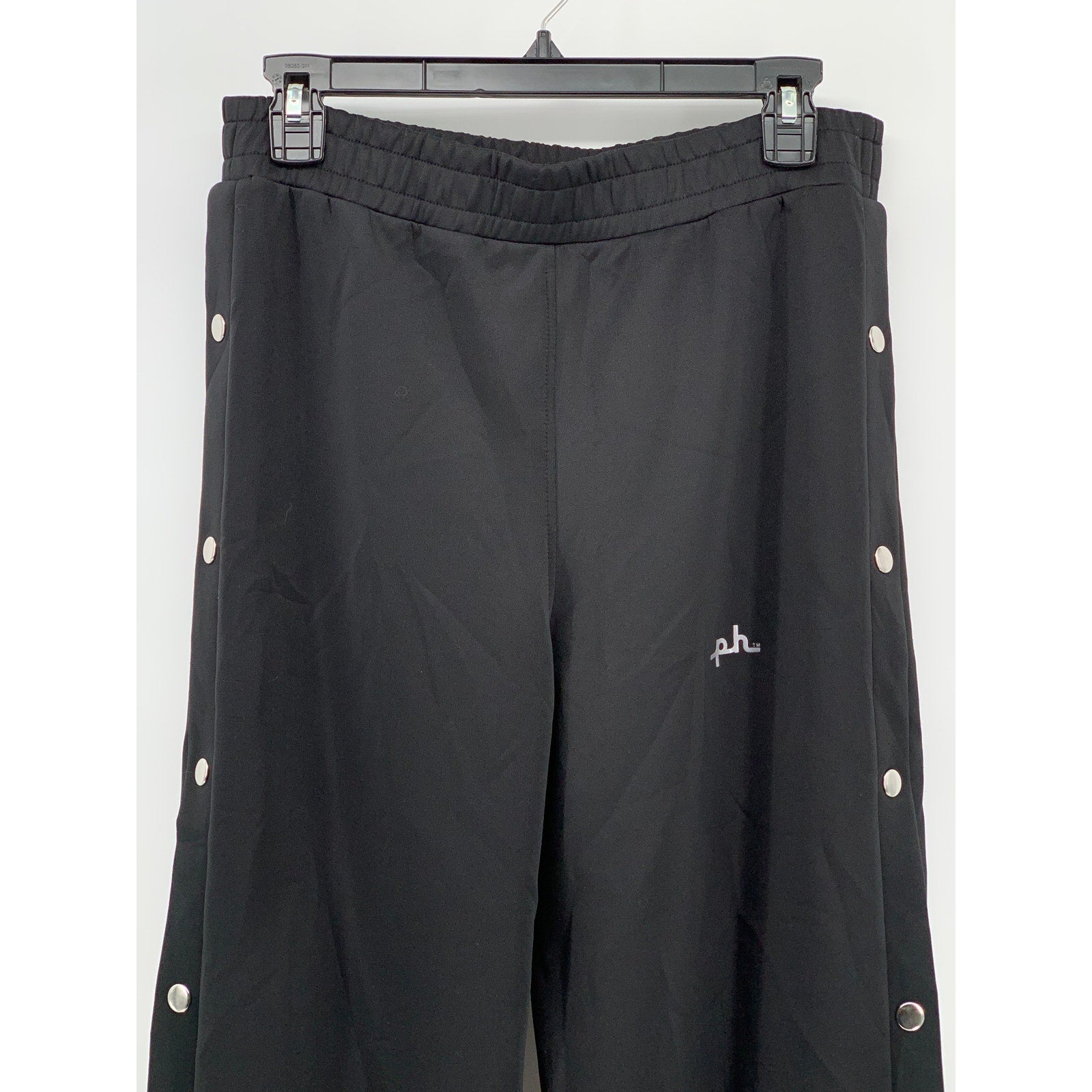 PH Women's Black-Multi Fearlessly Logo Snap-Button Pull-On Track Pants SZ M
