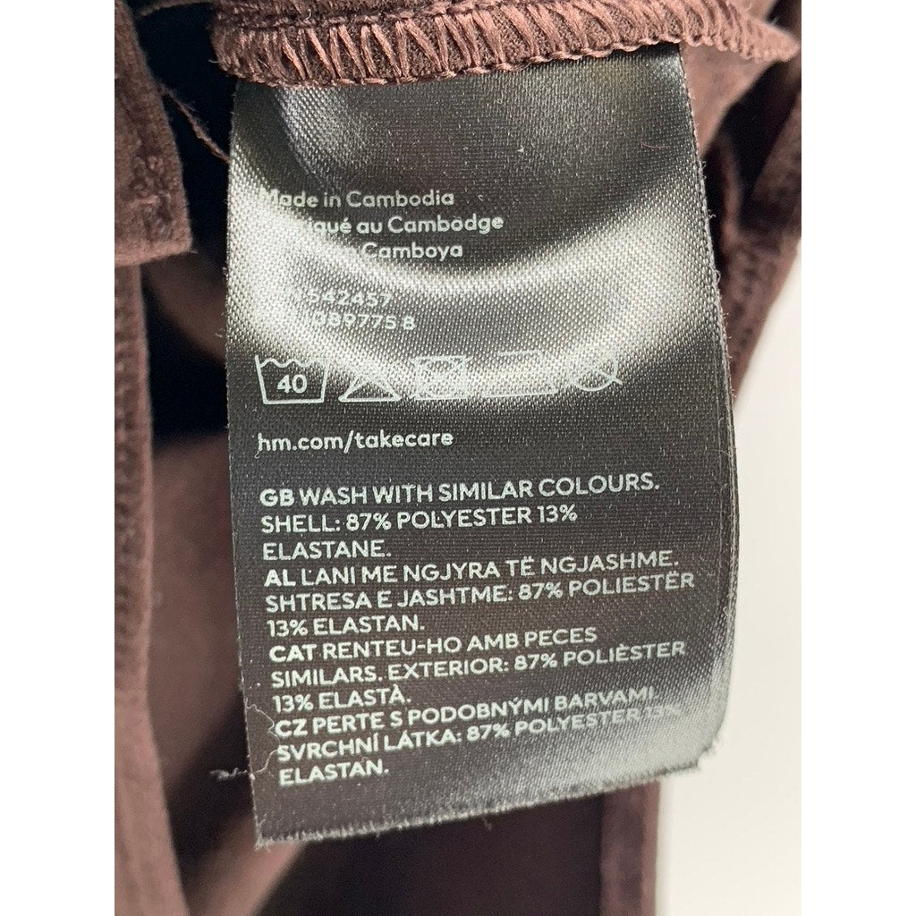 H&M Women's Brown Solid V-Neck Long Sleeve Bodysuit SZ M