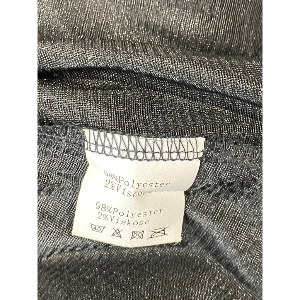 KATE KASIN Women's Black Pleated Knee-Length A-Line Swing Pull-On Skirt SZ XL