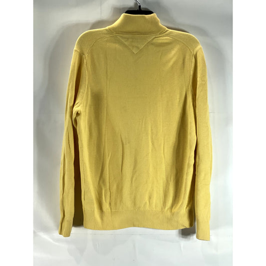 TOMMY HILFIGER Men's Yellow Quarter-Zip Pullover Sweater SZ M
