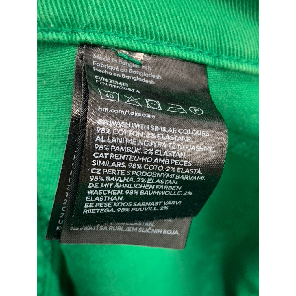 DIVIDED By H&M Women's Dark Green High-Rise Denim Wide-Leg Pants SZ 2