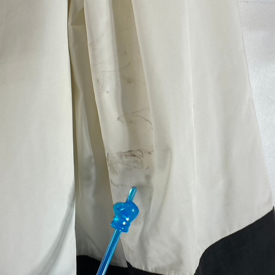 CANTAO Women's Cream/Black Snap Button Lightweight Windbreaker Jacket SZ S