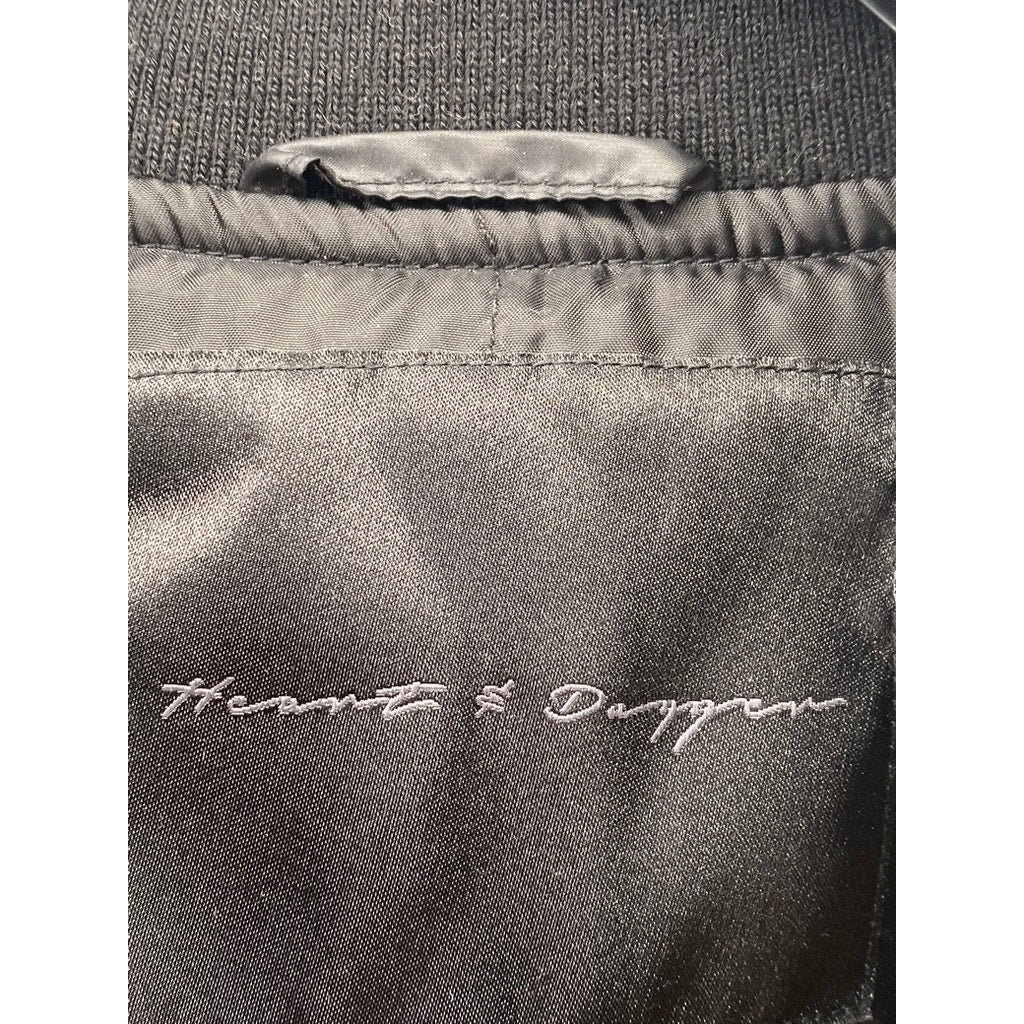 HEART & DAGGER Men’s Black Zip-Up Long Sleeve Bomber Jacket SZ M