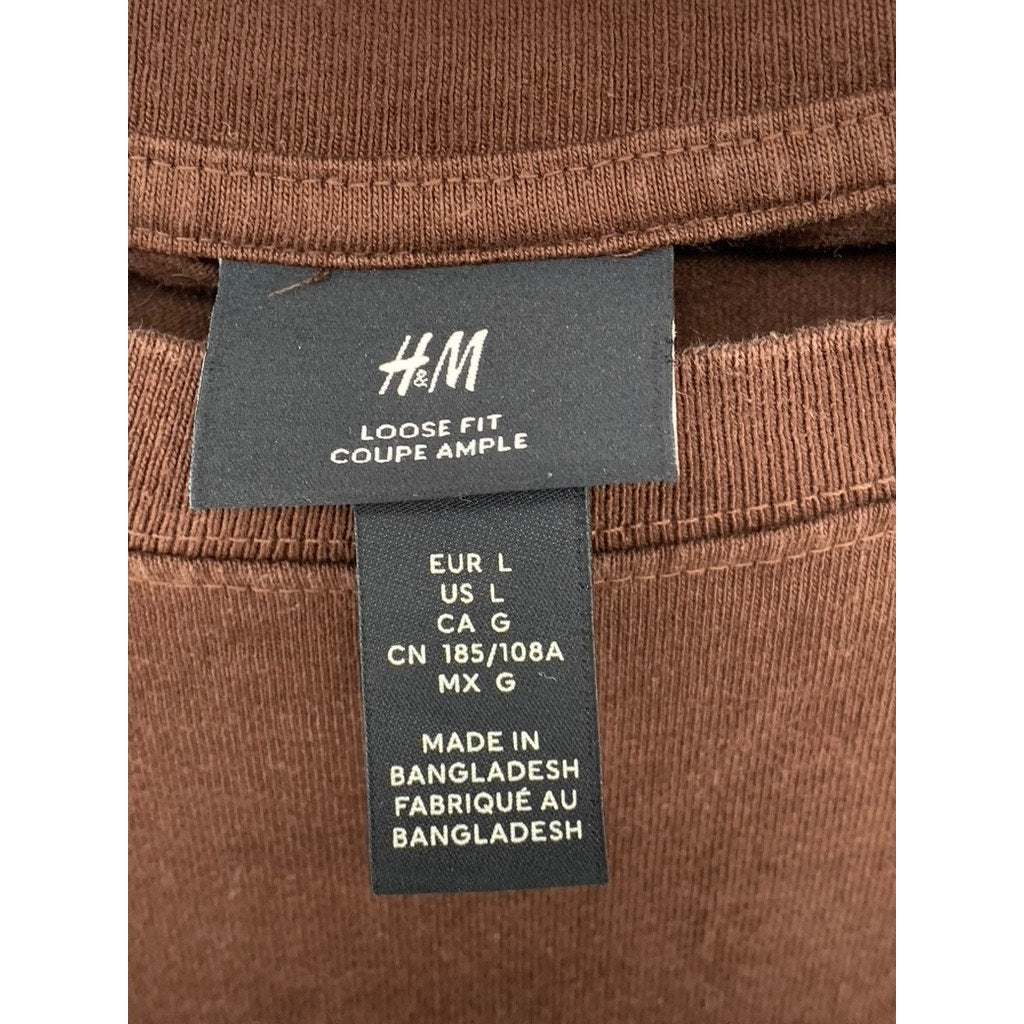 H&M Men's Brown Live Laugh Love Graphic T-Shirt SZ L