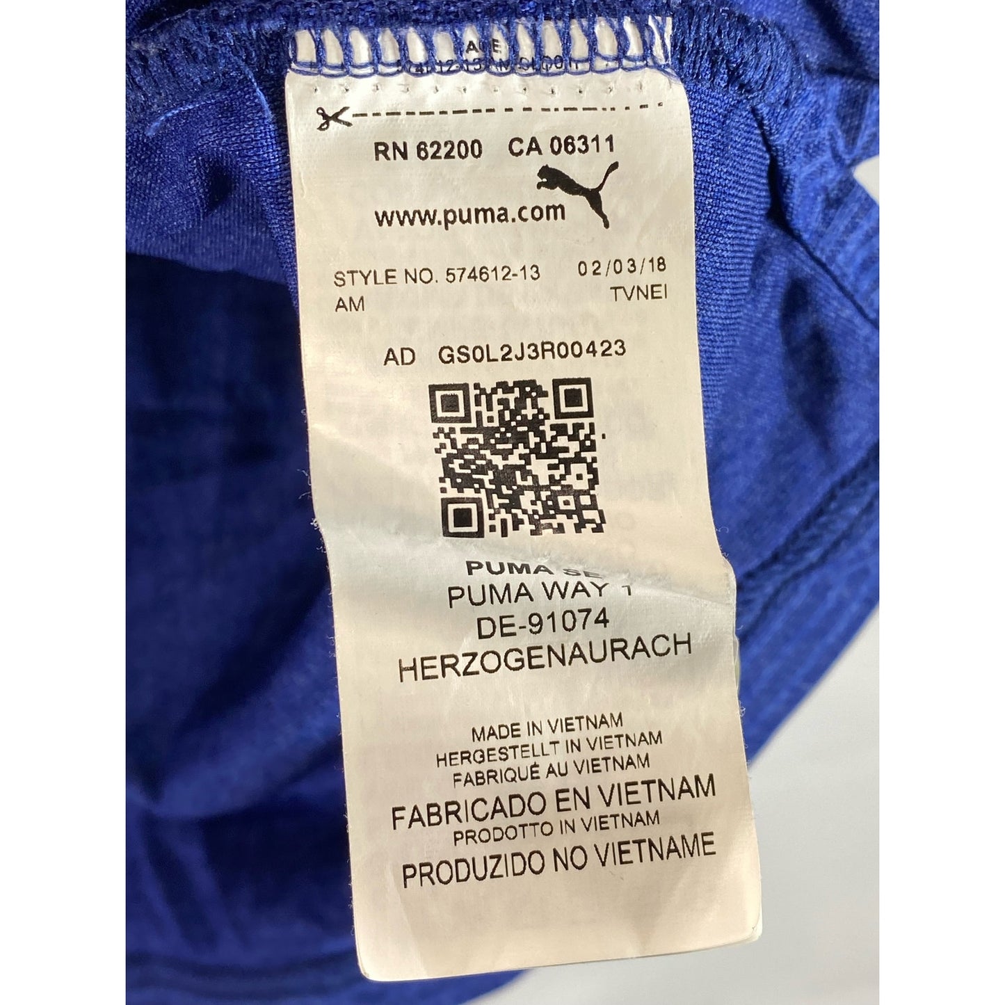 PUMA Men's Blue Dry Cell Striped Short Sleeve Polo Shirt SZ L