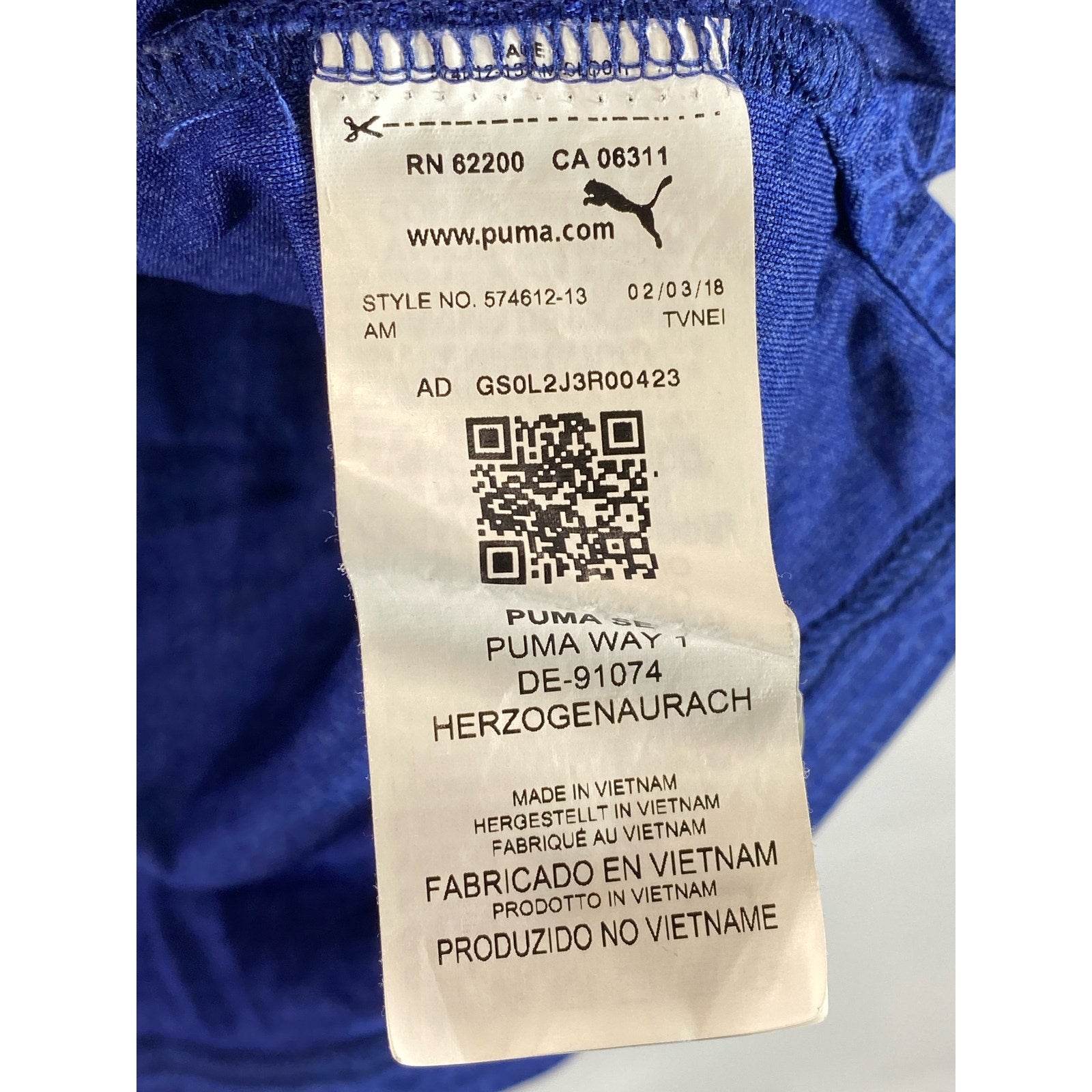 PUMA Men's Blue Dry Cell Striped Short Sleeve Polo Shirt SZ L