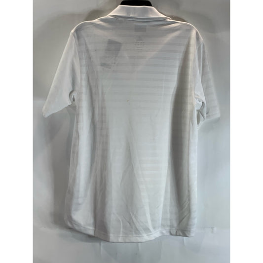 ADIDAS Men's White Performance Basics Short Sleeve Polo Shirt SZ M