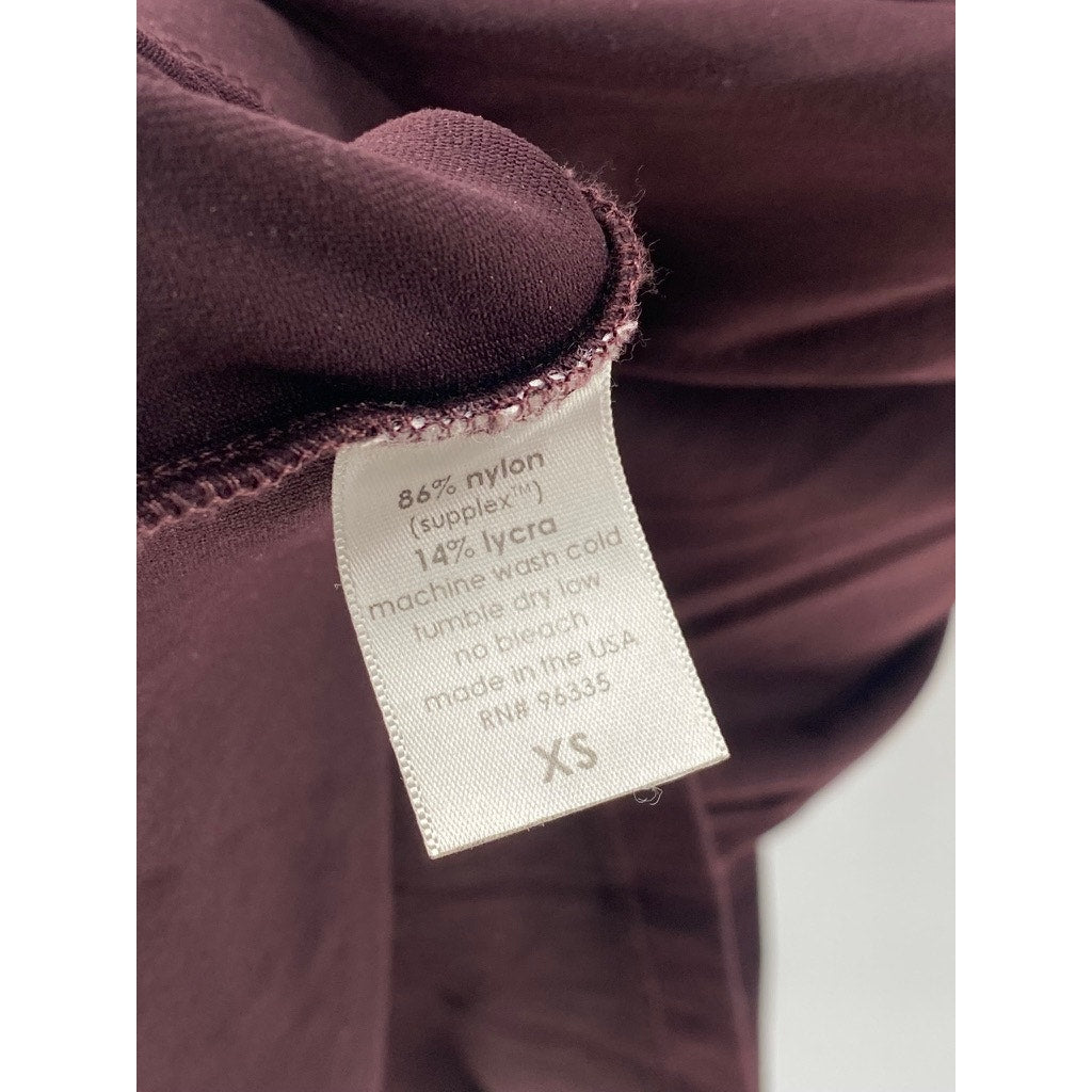 SUSANA MONACO Women's Burgundy Scoop-Neck Long Bell Sleeve Open-Back Dress SZ XS