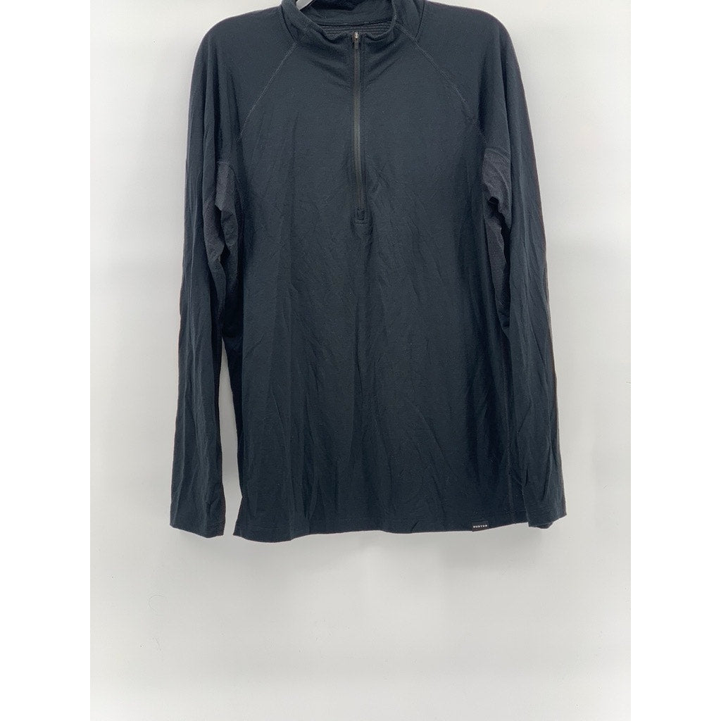 BURTON Men's Black Quarter-Zip Long Sleeve Stand Collar Sweater SZ L