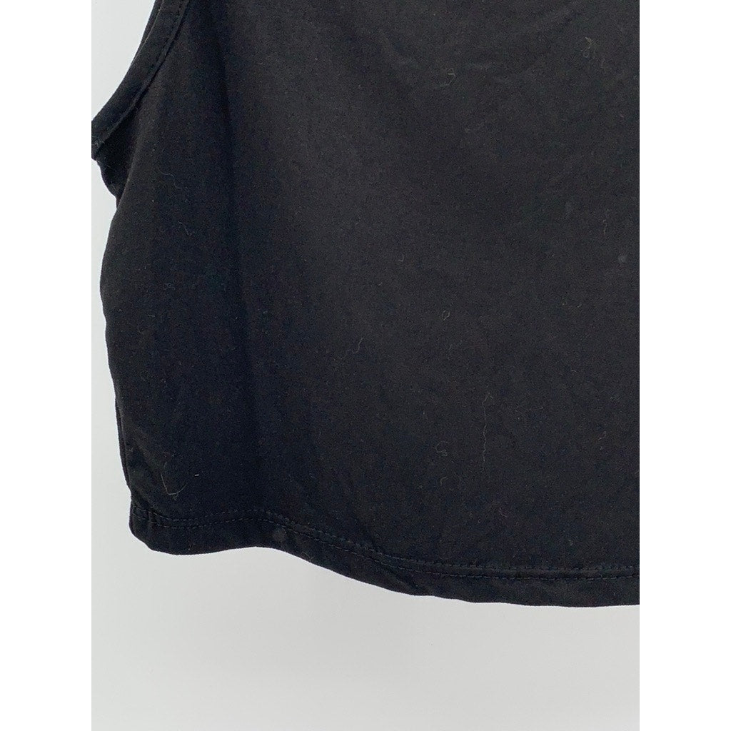 SWEET Women's Black Solid Crewneck Sleeveless Crop Top SZ L