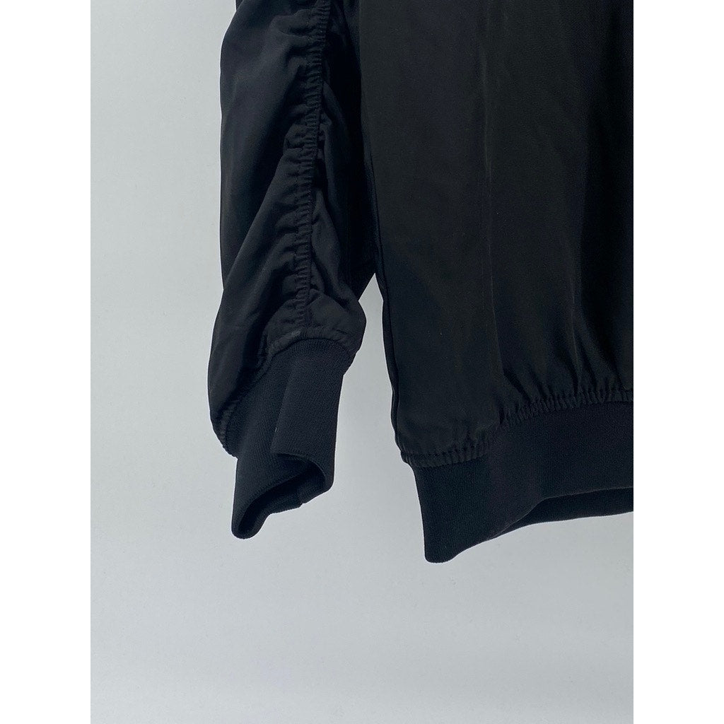 BERSHKA Men's Black Zip-Up Long Sleeve Bomber Jacket SZ L