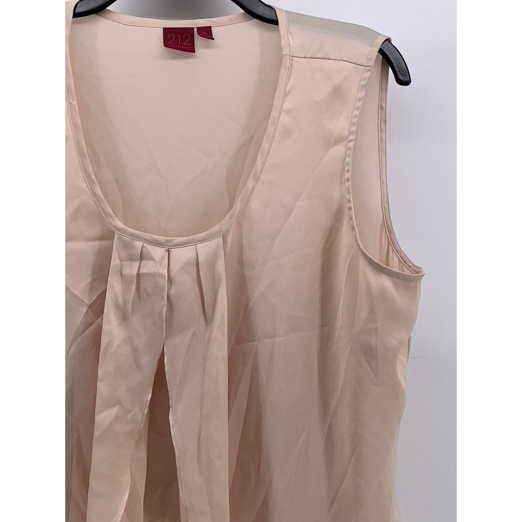 212 COLLECTION Women's Beige Ruffle Sleeveless Top SZ XL