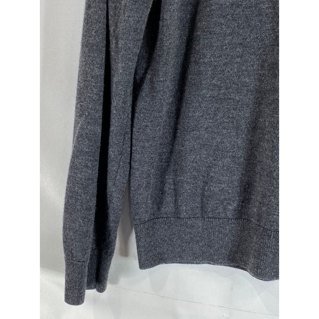 A.P.C Men's Charcoal Pullover Long Sleeve Merino Wool Mock-Neck Sweater SZ M