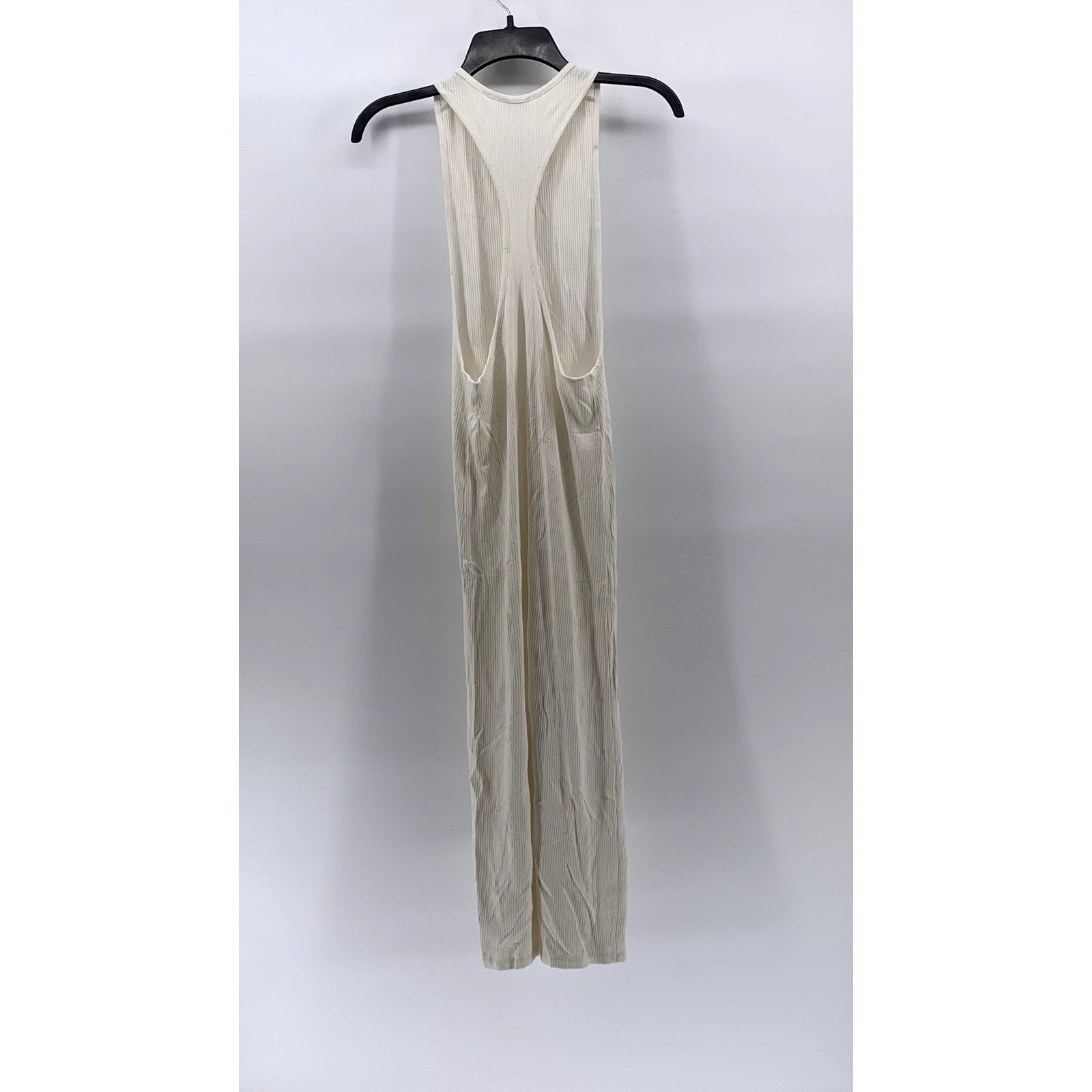 SILENCE+NOISE Women's Off-White Scoop-Neck Ribbed Racerback Midi Dress SZ XS